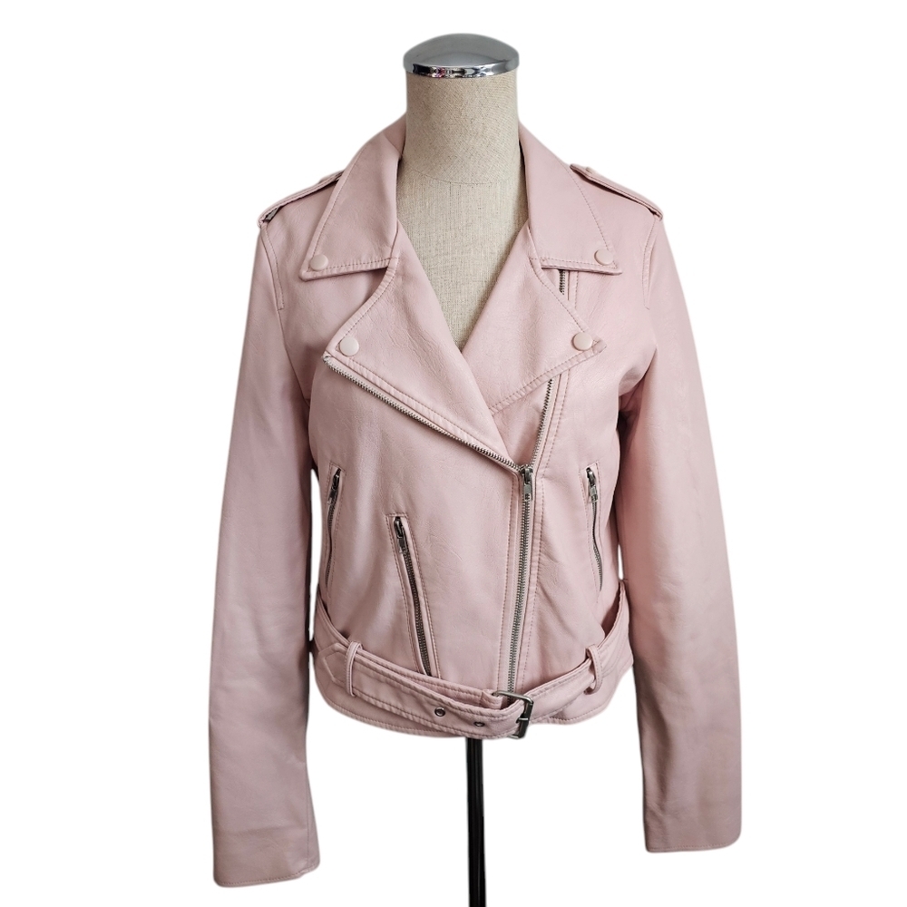 Adam Levine Pink Moto Jacket Women's Size Medium